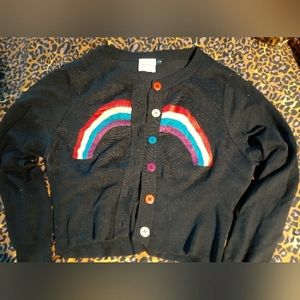 Modcloth black and rainbow cardigan XL